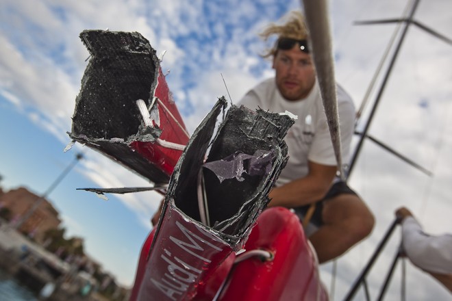 52 Series Day 2: Crash between Audi A1 powered by ALL4ONE and Bribon - Audi MedCup Region of Sardinia Trophy.  Photo: Stefano Gattini & Guido Trombetta-Studio Borlenghi/Audi MedCup © Stefano Gattini & Guido Trombetta-Studio Borlenghi