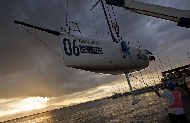 52 Series Day 2: Crash between Audi A1 powered by ALL4ONE and Bribon - Audi MedCup Region of Sardinia Trophy. Photo: Stefano Gattini & Guido Trombetta-Studio Borlenghi/Audi MedCup © Stefano Gattini & Guido Trombetta-Studio Borlenghi