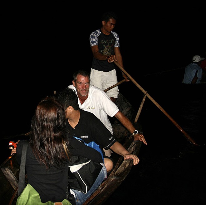 Neptune Regatta 2011.  Freeboard? What freeboard? Indonesian gondolas pressed as landing craft.  © Guy Nowell http://www.guynowell.com