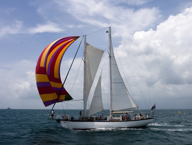 Neptune Regatta 2011. Sirius crosses the line in style. © Guy Nowell http://www.guynowell.com