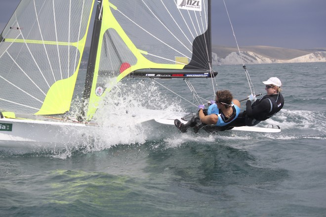 Peter Burling and Blair Tuke competing in the 49er class, 2010 Skandia Sail For Gold Regatta © Natalie McDowell