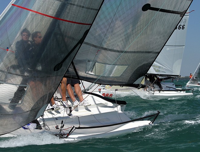 Audi Melges 20 Fleet Action - Audi Melges 20 Miami Winter Series  © 2010 JOY / International Audi Melges 20 Class Association http://melges20.com/
