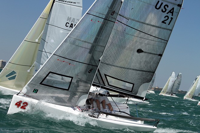 Marc Hollerbach, Fu charges at the start - Audi Melges 20 Miami Winter Series  © 2010 JOY / International Audi Melges 20 Class Association http://melges20.com/