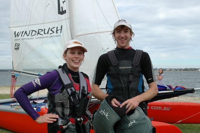 Gemma Bertrand goes for a training sail on the Windrush Formula 18 EDGE with Ryan Duffield © Ryan Duffield