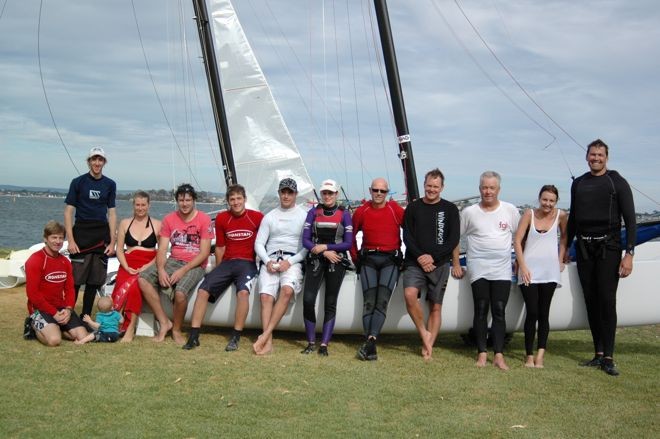 The Western Australia Tornado sailors promote the sport through a local television media event © Ryan Duffield