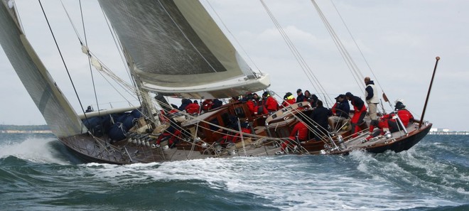 J Class Yacht Velsheda racing in the J.P. Morgan Asset Management Round the Island Race. © onEdition http://www.onEdition.com