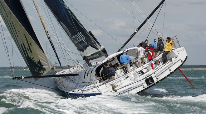 Open 60 Team, Artemis Ocean Racing, helmed by Graham Tourell during the J.P. Morgan Asset Management Round the Island Race 2010. © onEdition http://www.onEdition.com