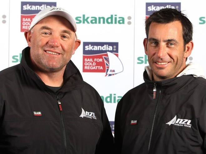 Hamish Pepper and Craig Monk (NZL) in the all black NZL Sailing Team strip compete in the Star class at the Skandia Sail for Gold Regatta. © onEdition http://www.onEdition.com