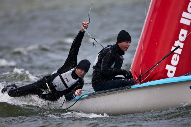 Medemblik - the Netherlands, May 28th 2010. Delta Lloyd Regatta in Medemblik (26/30 May 2010). Day 3. 470 men. - Delta Lloyd Regatta 2010 © Sander van der Borch http://www.sandervanderborch.com