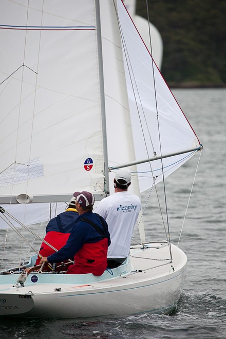 Andrew York at the helm of Wizzardry in the International Dragon NSW championship. - Dragon State Championship © Kylie Wilson Positive Image - copyright http://www.positiveimage.com.au/etchells