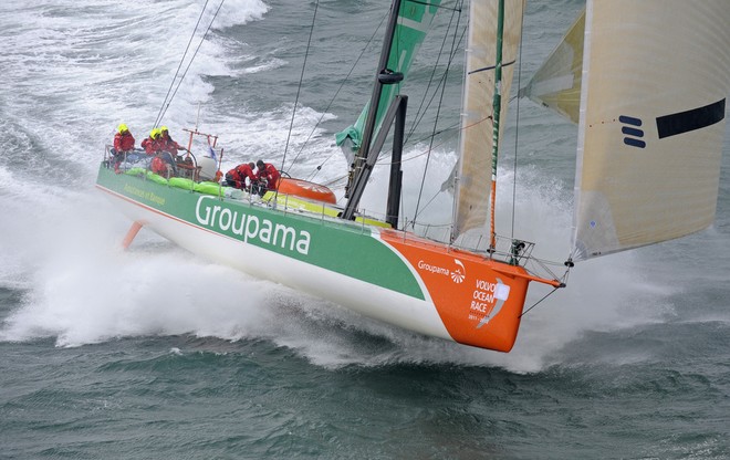 Groupama at the start of the Sevenstar Round Britain and Ireland Race. ©  Rick Tomlinson http://www.rick-tomlinson.com