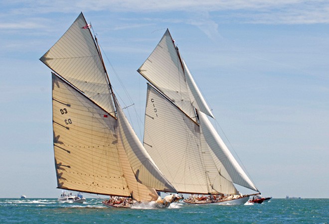 Westward Cup Regatta, Cowes Isle of Wight. July 6 2010<br />
Tuiga and Mariquita. ©  Rick Tomlinson http://www.rick-tomlinson.com
