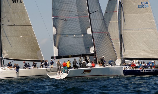 Flash mixes it up vying for position before the start - San Diego Yachting Cup 2010 © David J. Shuler