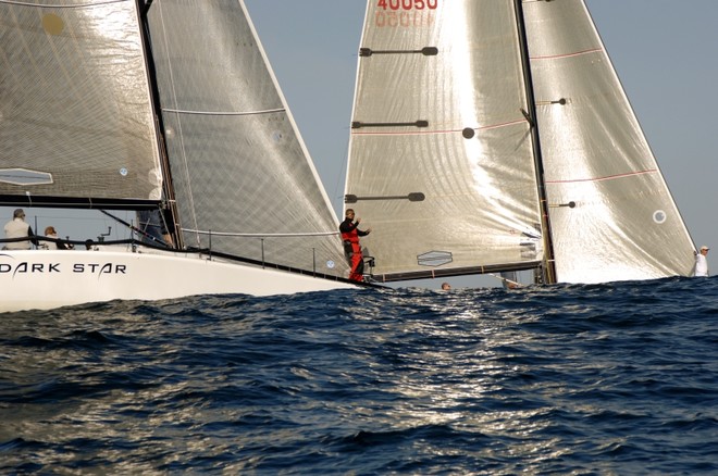 The Farr 40 gets ready for the start in large Pacific swells off San Diego - San Diego Yachting Cup 2010 © David J. Shuler