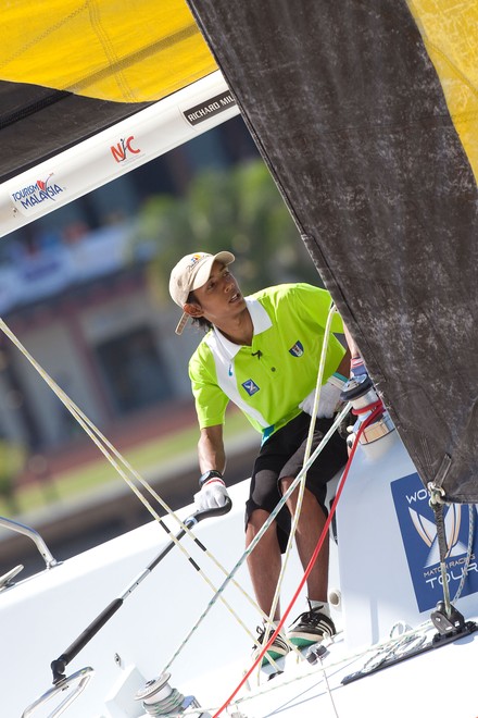 Hazwan Hazim, winner of the Malaysian Match Racing Championships 2009. Kuala Terengganu, Malaysia. 26 November 2009. Photo: Gareth Cooke/Subzero Images © Gareth Cooke Subzero Images/Monsoon Cup http://www.monsooncup.com.my