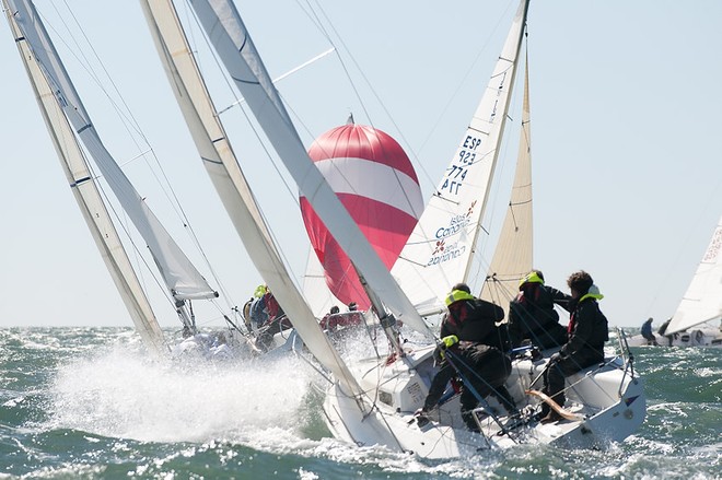  The 2010 J/80 World Championship, hosted by Sail Newport and Ida Lewis Yacht Club, Newport, RI.<br />
 Race day 4 and back outside today with some spectacular sailing conditions and sailing to be seen. This image belongs to  ©WWW.OUTSIDEIMAGES.COM <br />
Photo Credit must read © PAUL TODD/OUTSIDEIMAGES.COM or a 50 Euro fee is charge &copy; Paul Todd/Outside Images http://www.outsideimages.com