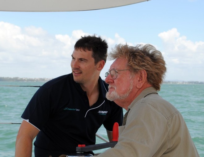 Bryan Lowndes with Seawind’s Brent Vaughan. © Seawind Catamarans www.seawindcats.com
