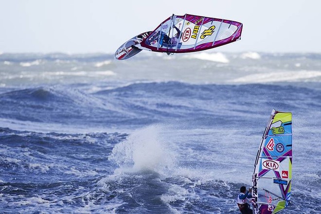 The winning double...Ricardo Campello - KIA Cold Hawaii PWA World Cup, Denmark ©  John Carter / PWA http://www.pwaworldtour.com