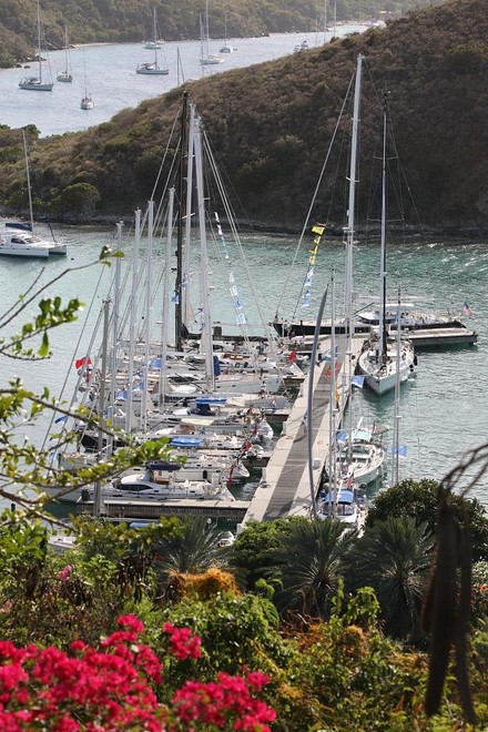 Oyster yachts docked at Peter Island Marina<br />
Oyster BVI Regatta 2010, Friday April 16 ©  Tim Wright / Photoaction.com http://www.photoaction.com