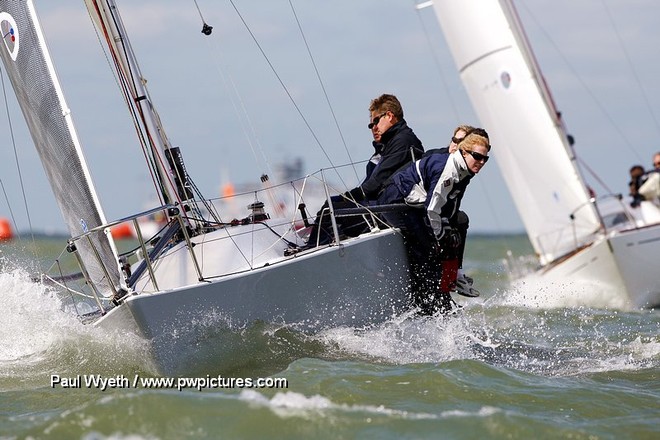 Great Bear 1V,Graham and Victoria Hetherington,GBR 5414R on Day 2 at the  Coutts Quarter Ton Cup, Cowes © Paul Wyeth / www.pwpictures.com http://www.pwpictures.com