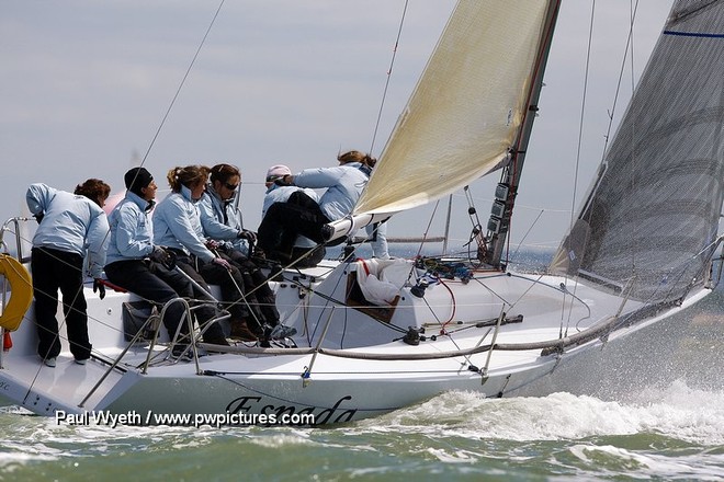 Espada,Louise Morton,GBR 50R on Day 2 at the  Coutts Quarter Ton Cup, Cowes © Paul Wyeth / www.pwpictures.com http://www.pwpictures.com