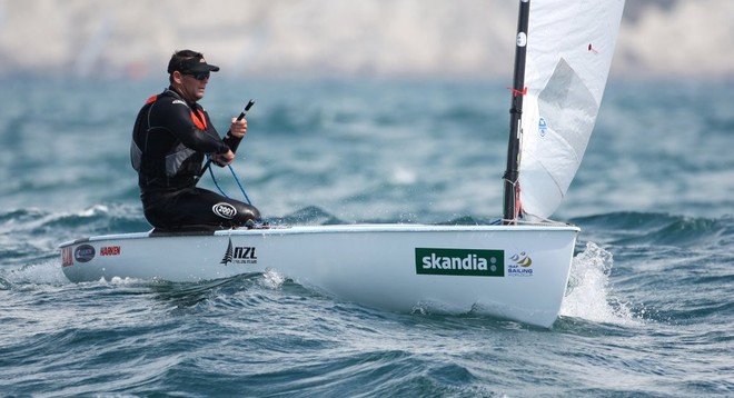 Dan Slater (NZL) in action in the Finn class on day 3 of the Skandia Sail for Gold Regatta.<br />
<br />
2010  © onEdition http://www.onEdition.com