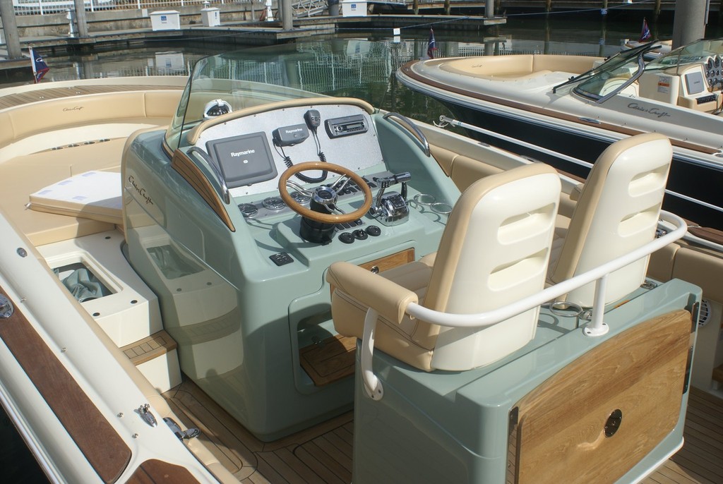Sun Tender's dual seat helm could not be faulted, every control falling easily to hand. - Chris-Craft Sun Tender photo copyright supplied by Chris-Craft taken at  and featuring the  class