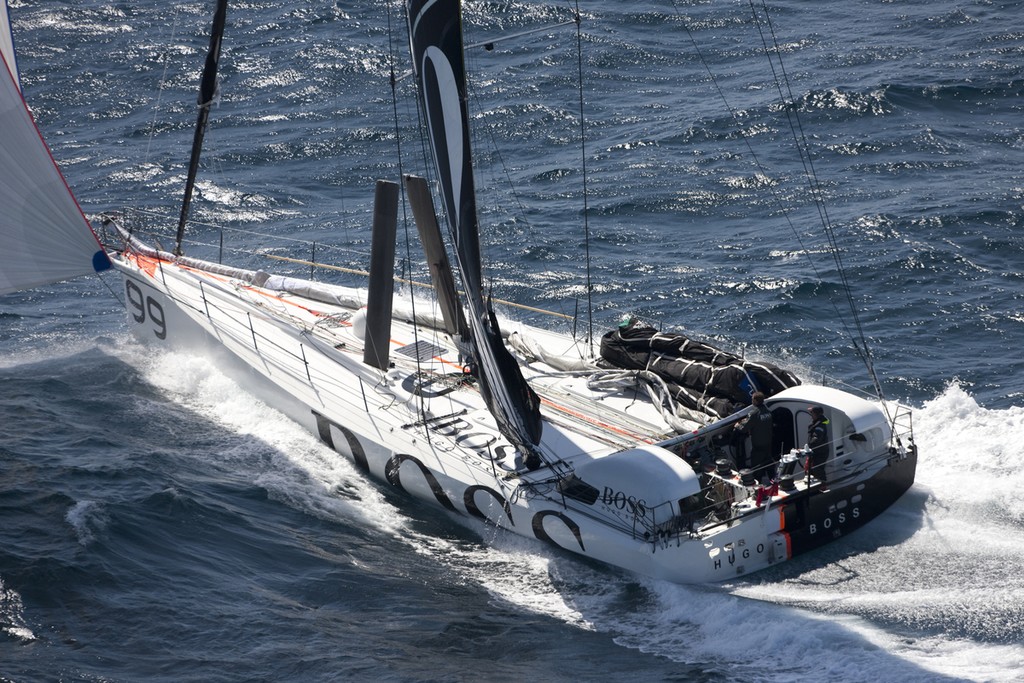 Alex Thomson (GBR) and his new Hugo Boss IMOCA Open 60 race yacht. Shown here training whilst on route to NYC photo copyright Lloyd Images http://lloydimagesgallery.photoshelter.com/ taken at  and featuring the  class