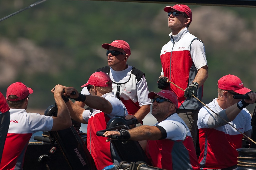 Semi-final Artemis (SWE) vs Emirates Team New Zealand (NZL.  La Maddalena, Sardinia, June 4th 2010.  © Sander van der Borch http://www.sandervanderborch.com