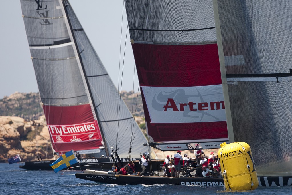 Semi-final Artemis (SWE) vs Emirates Team New Zealand (NZL.  La Maddalena, Sardinia,  © Sander van der Borch / Artemis Racing http://www.sandervanderborch.com