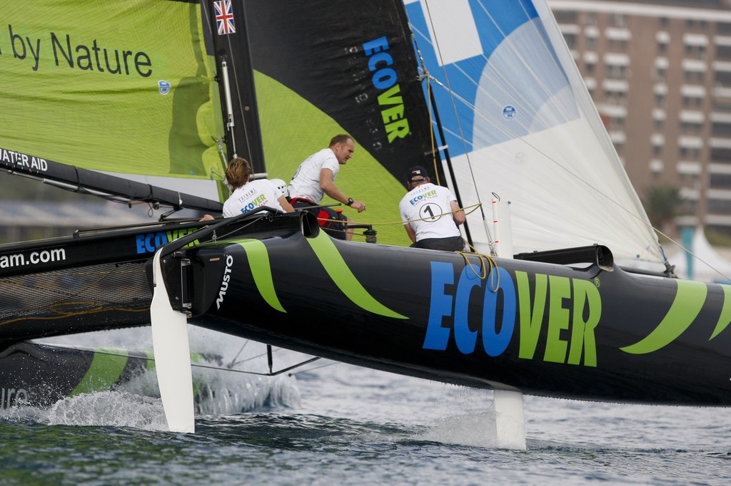 Ecover Sailing Team in action on day 1 of the Extreme Sailing Series™ Almeria. © Paul Wyeth / OC Events