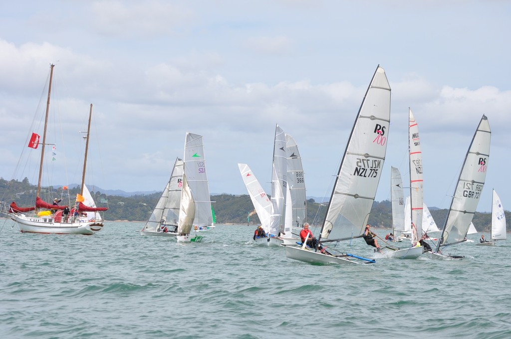 All action at the Skiff fleet start - HARKEN Labour Weekend Regatta 2010 © Rosie Reid