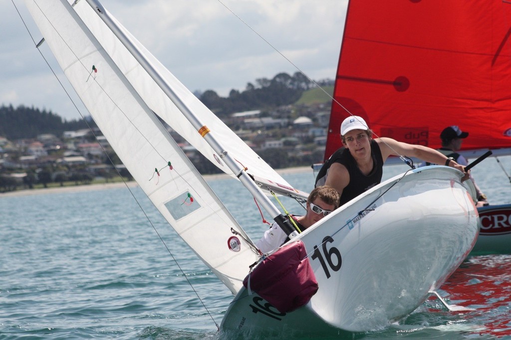 Rounding Mark 1 - Interdominion Schools Team Sailing Championships photo copyright Kirsty Laws taken at  and featuring the  class