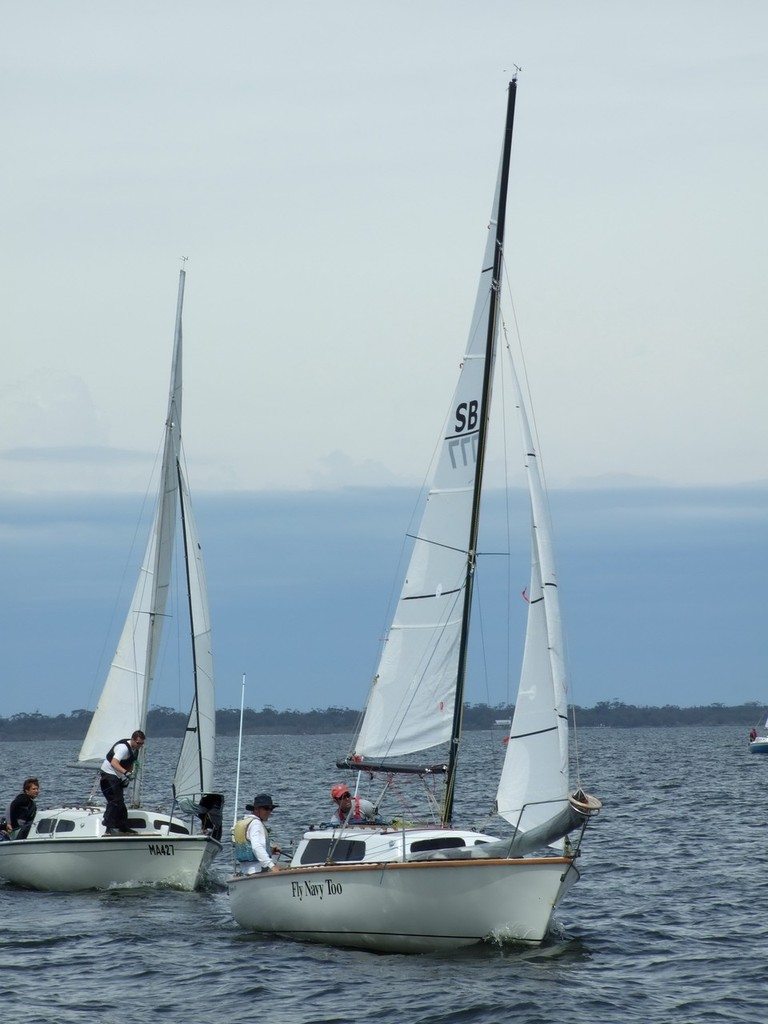 Fly Navy Too Leads Navanna Again at Windward mark - Australian Timpenny Trailable Yacht Championships 2010 photo copyright Christie Arras taken at  and featuring the  class