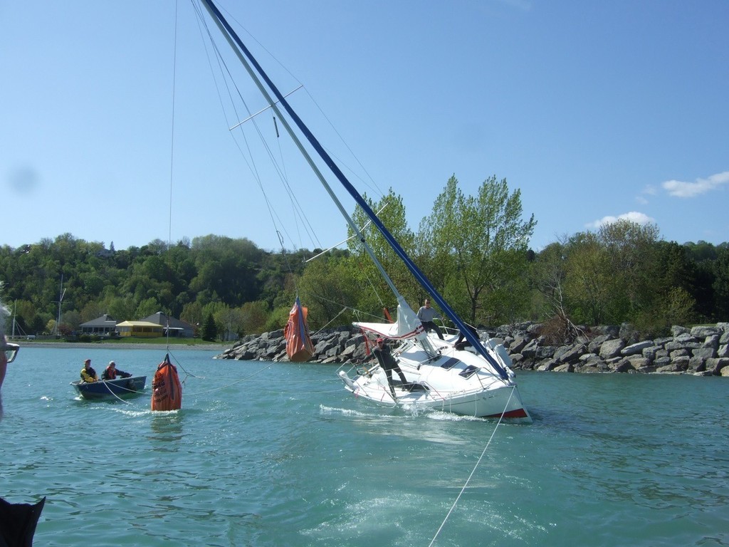Resorting to drastic measures to go racing © Dick Steigenga http://www.performancesails.ca/