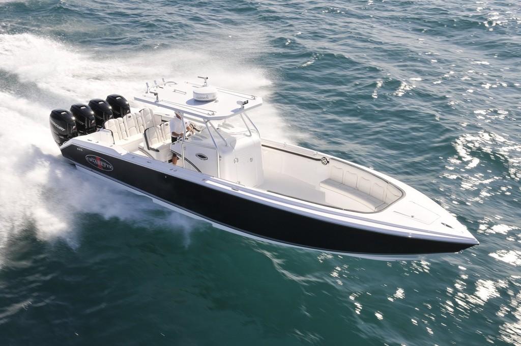 The 'Top Fish', all 39-feet of her, at speed off Miami. - Cigarette the legend goes fishin photo copyright Cigarette Racing taken at  and featuring the  class