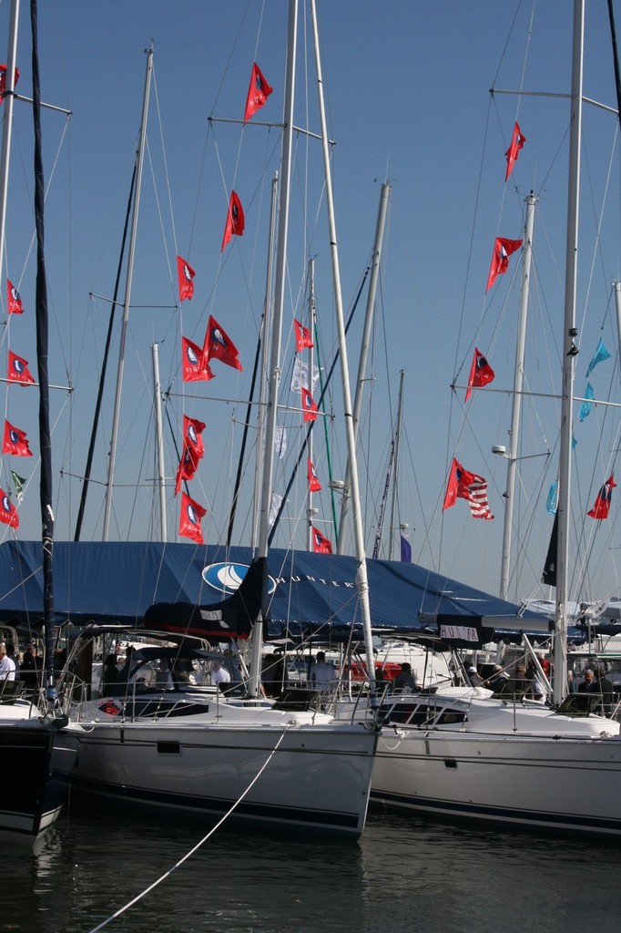 President John Peterson of Hunter Marine launches six new 2011 models at Annapolis Boat Show at its press conference on Thursday, October 7. - 2010 Annapolis Boat Show photo copyright Elizabeth A Kerr taken at  and featuring the  class