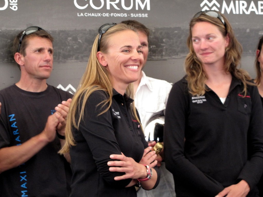 On the Podium, a smilling Dona Bertarelli and one of her crew - Lake Geneva Bol d’Or: A fine victory for Dona Bertarelli  © Jobé Jean Philippe