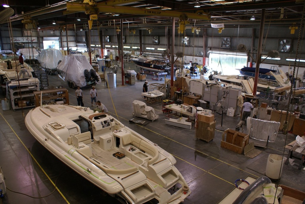 Chris-Craft boats on the Sarasota production line. - premier marine photo copyright Bob Wonders taken at  and featuring the  class
