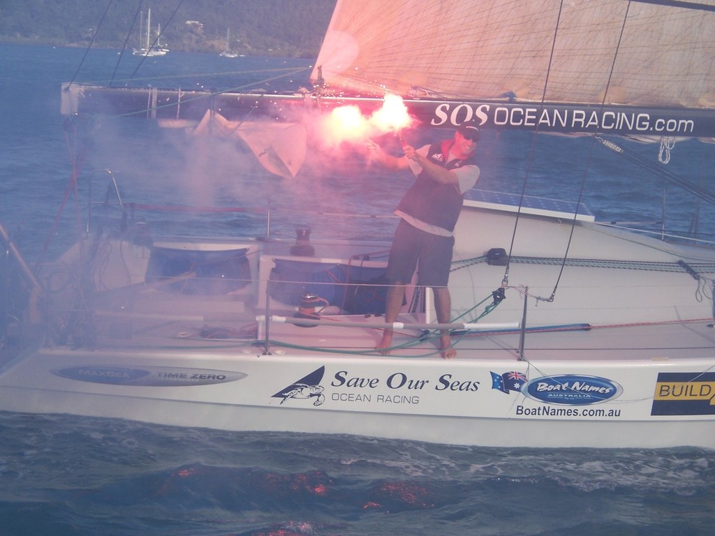 Ian's celebration after arriving in Airlie Beach - Dare to Dream Book Launch © Ian Thomson