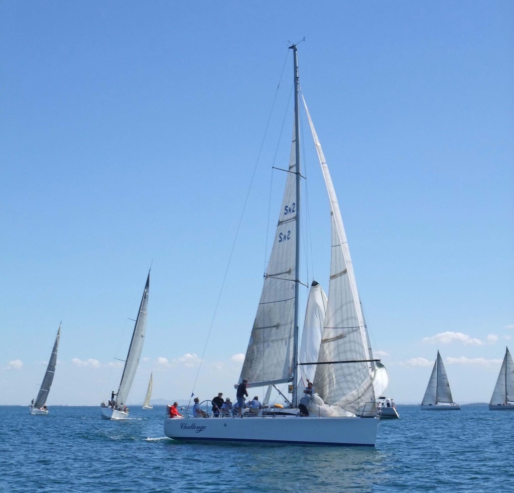 Lou Abrahams and the crew of Challenge got to the top mark first in Division One. - Club Marine Series ©  John Curnow