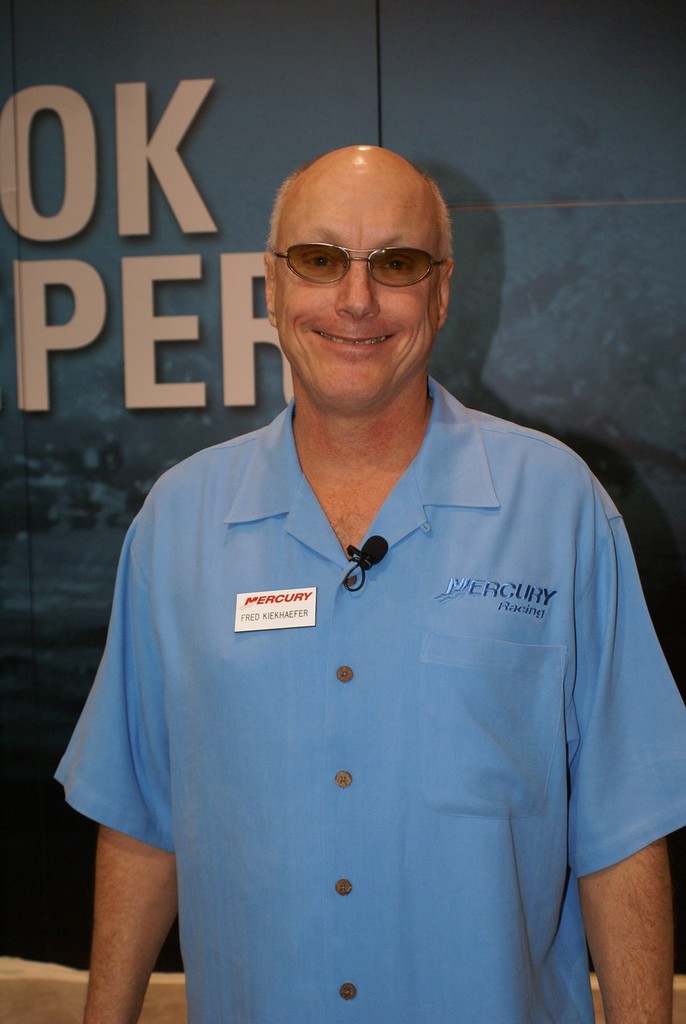 Fred Kiekhaefer, president of Mercury Racing and son of the late legend and Mercury founder, Carl Kiekhaefer, at the Miami International Boat Show. photo copyright Bob Wonders taken at  and featuring the  class