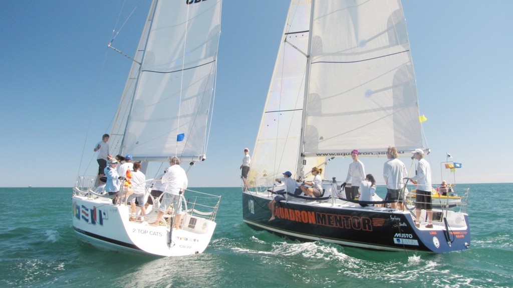 Match race practice Squadron Mentor vs Two Top Cats_Photo by Steve Hall - Mentor program photo copyright Steve Hall taken at  and featuring the  class