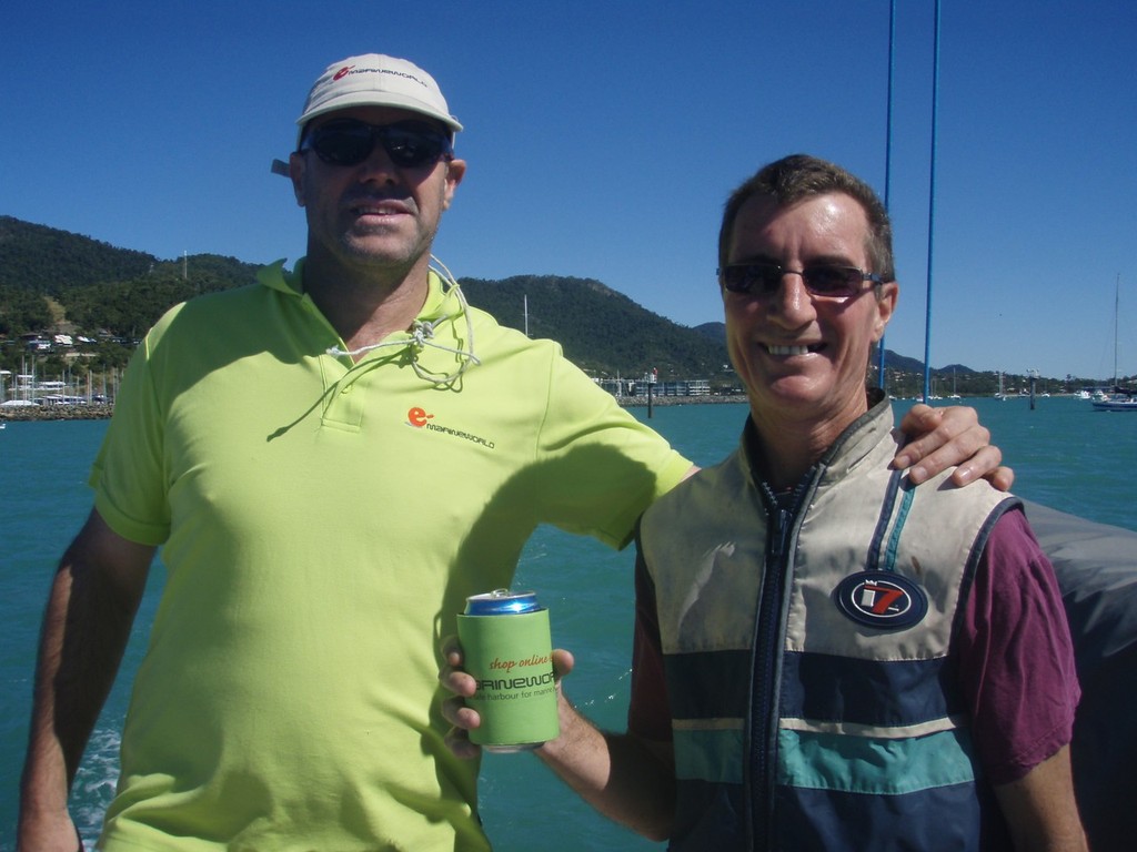 Tim Pepperell (e-marineworld) with Peter (Pinhead) Miller - Owner Cynophobe - Airlie Beach Race Week 2010 © e-marineworld Reiger