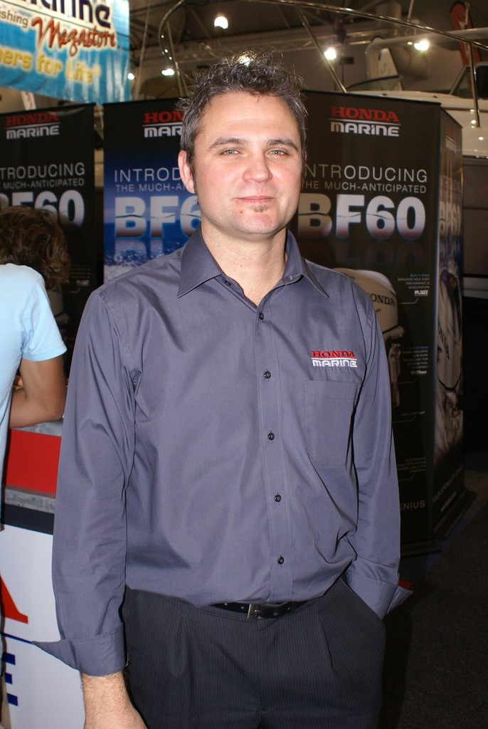 Honda&rsquo;s Chris Schultz at the &rsquo;09 Brisbane Boat Show - and he&rsquo;ll be there for the 2010 show. photo copyright Bob Wonders taken at  and featuring the  class