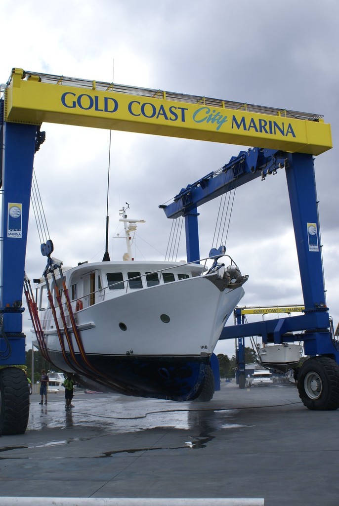 Big boats, small boats, fishing boats, whatever, the Gold Coast City Marina’s ships lifts can handle it.   - Marina gets a lift © Bob Wonders