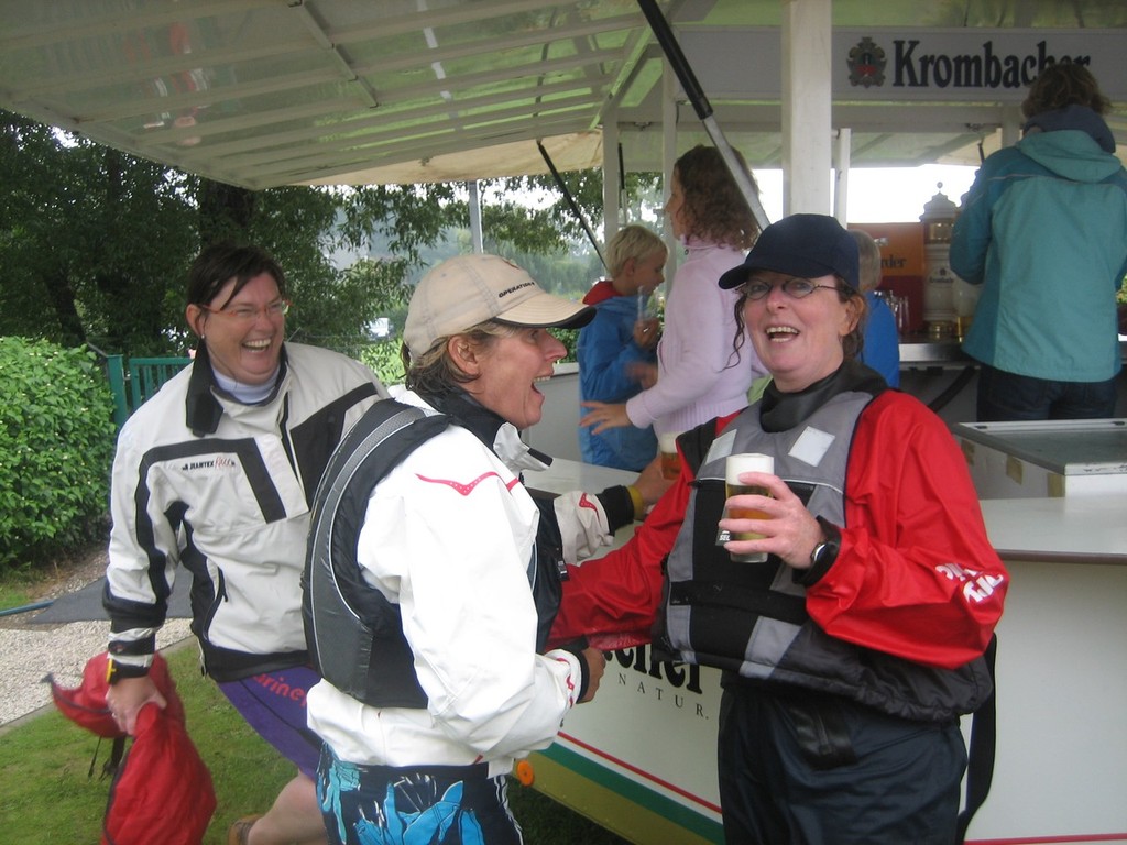 Wet but happy - International Europe Dinghy Global Veteran Cup photo copyright Rainer Carlsdotter taken at  and featuring the  class