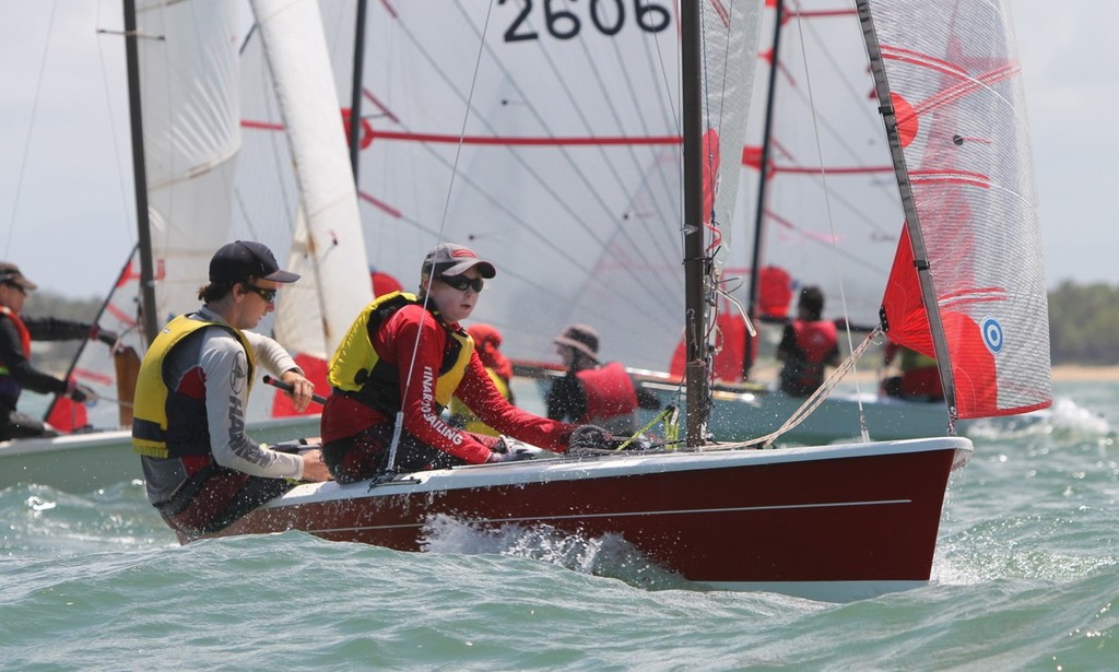 Kieran Mouldey and James Sellars from the Tinaroo Sailing Club in the Tasar 