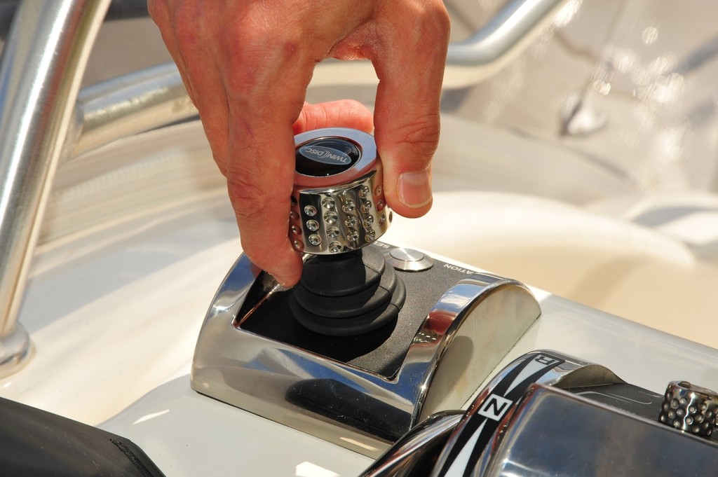 The Twin Disc joystick offers fingertip control. © Marty Mason