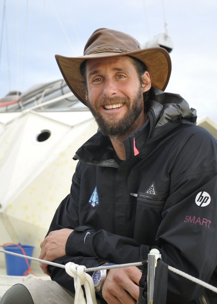 Plastiki Expedition leader, David de Rothschild - Plastiki arrives at Mooloolaba after 7500 mile crossing of Pacific photo copyright Ben Loftus taken at  and featuring the  class